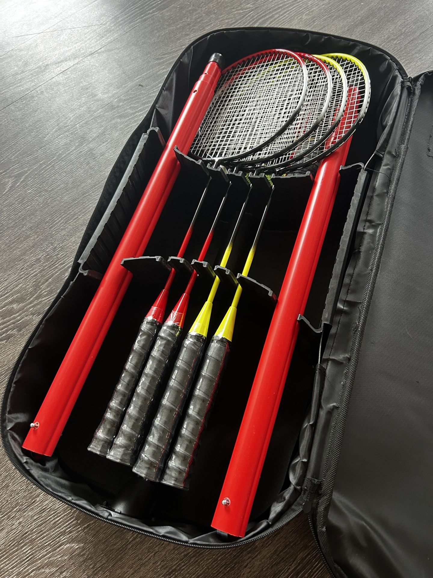 Portable Badminton Set with Freestanding Base