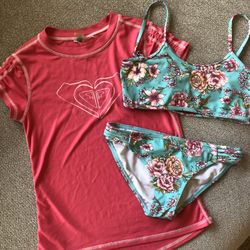 Roxy Billabong Girls Rash Guard  Bikini 10