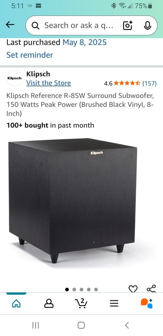 Klipsch Reference 8 Inch Subwoofer