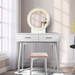  Vanity Table With LED Light Mirror 