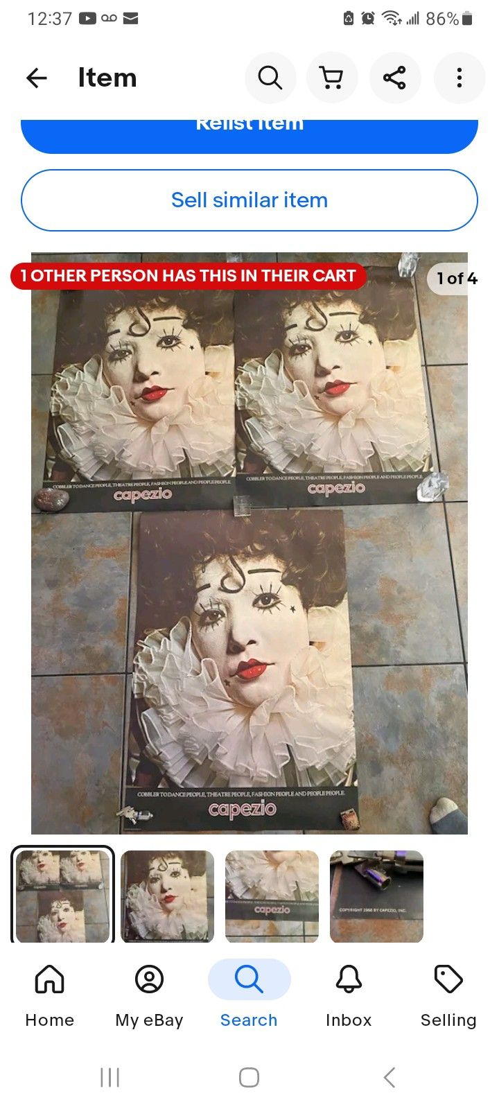 Capezio Ballet 1968 Advertising Clown Poster