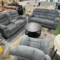 Recliner 3Pcs Living Room Set / Reclinable Juego De Sala De Estar De 3 Piezas /