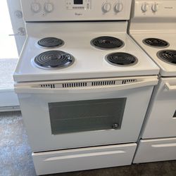 Pre Owned Coil Electric White Whirlpool Range 