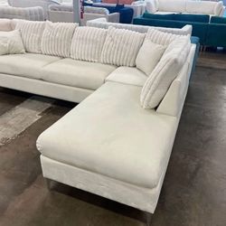 Cream Or Black Velvet Sofa Sectional 🔥buy Now Pay Later 