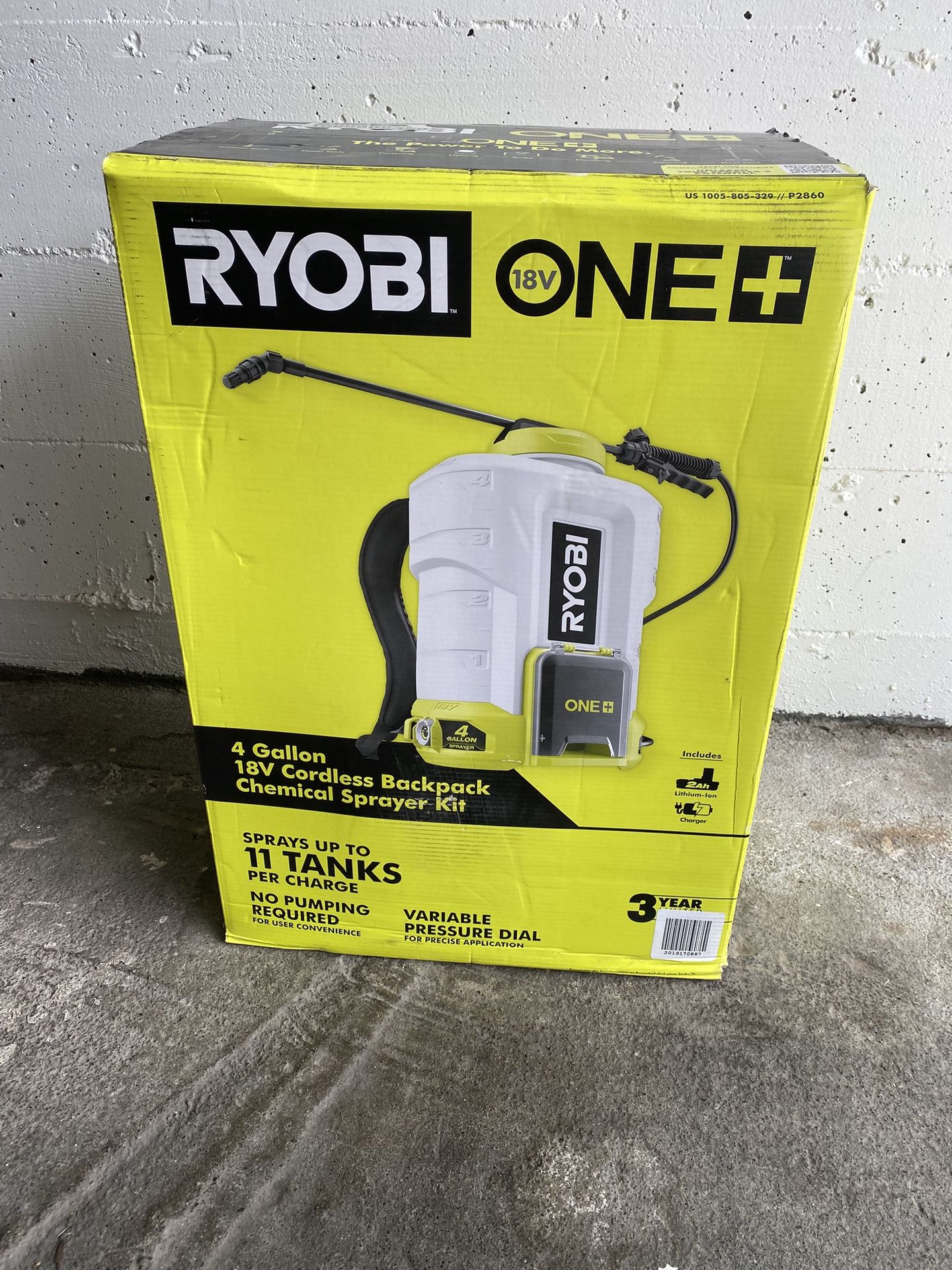Ryobi 18V Back Pack Sprayer With Batt &charger 