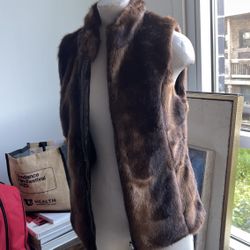 Brown faux fur vest