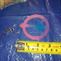 Hand Crafted Resin Peace Sign Key Chain