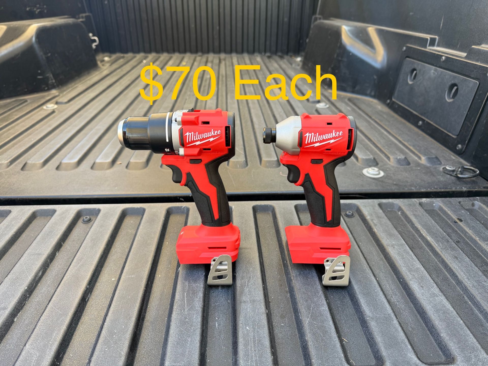 NEW Milwaukee M18 18V Lithium-Ion Brushless Cordless Compact Drill Driver & Impact Driver **$70 Each FIRM PRICE**
