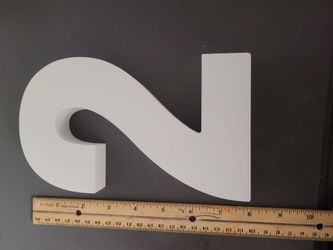 Large White Wooden Number 2 Sign $5