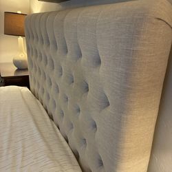 Queen headboard and upholstered frame