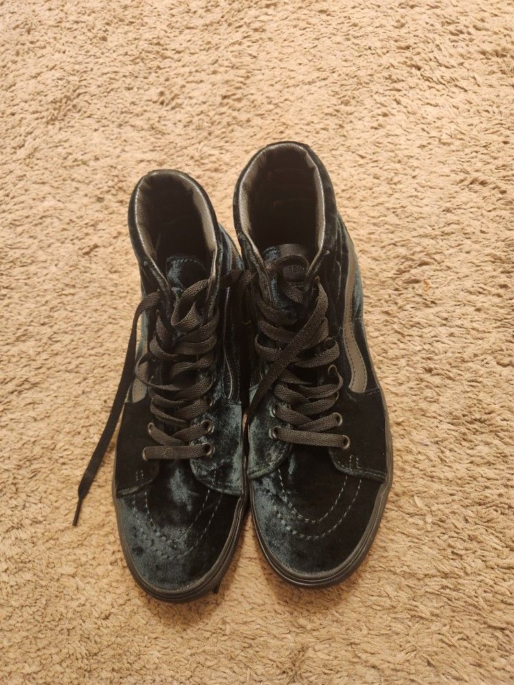 Green Velvet Vans