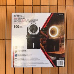 Infinity X1 Solar Misting Fan with LED Light $30