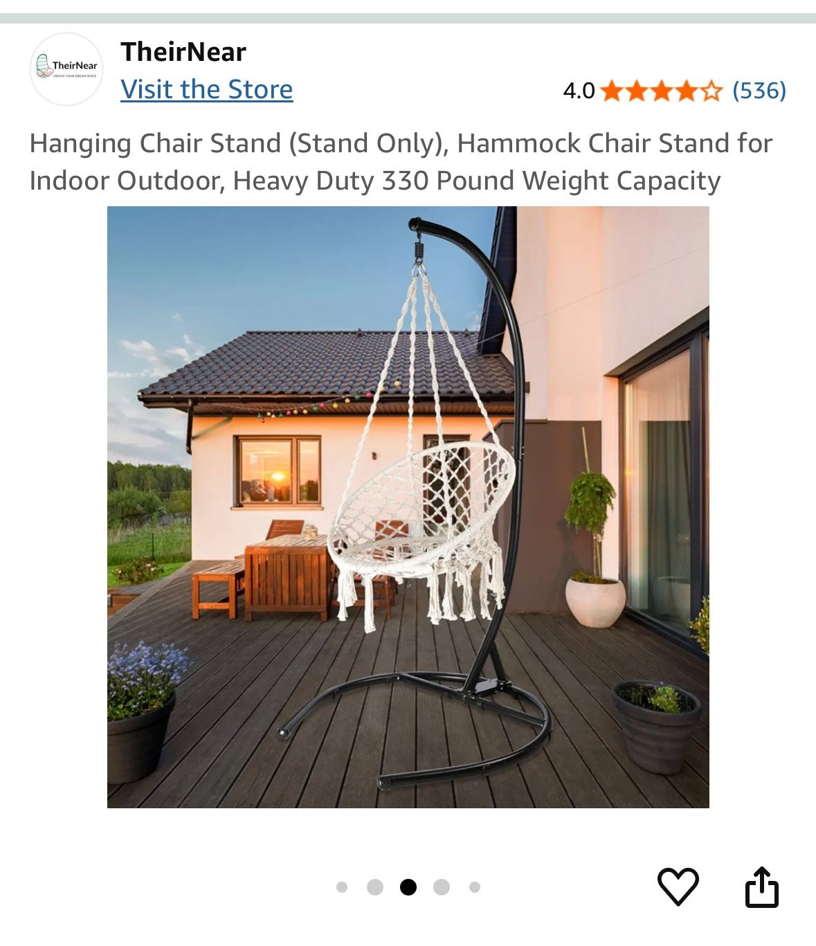 Hanging Chair Stand With Swing Chair