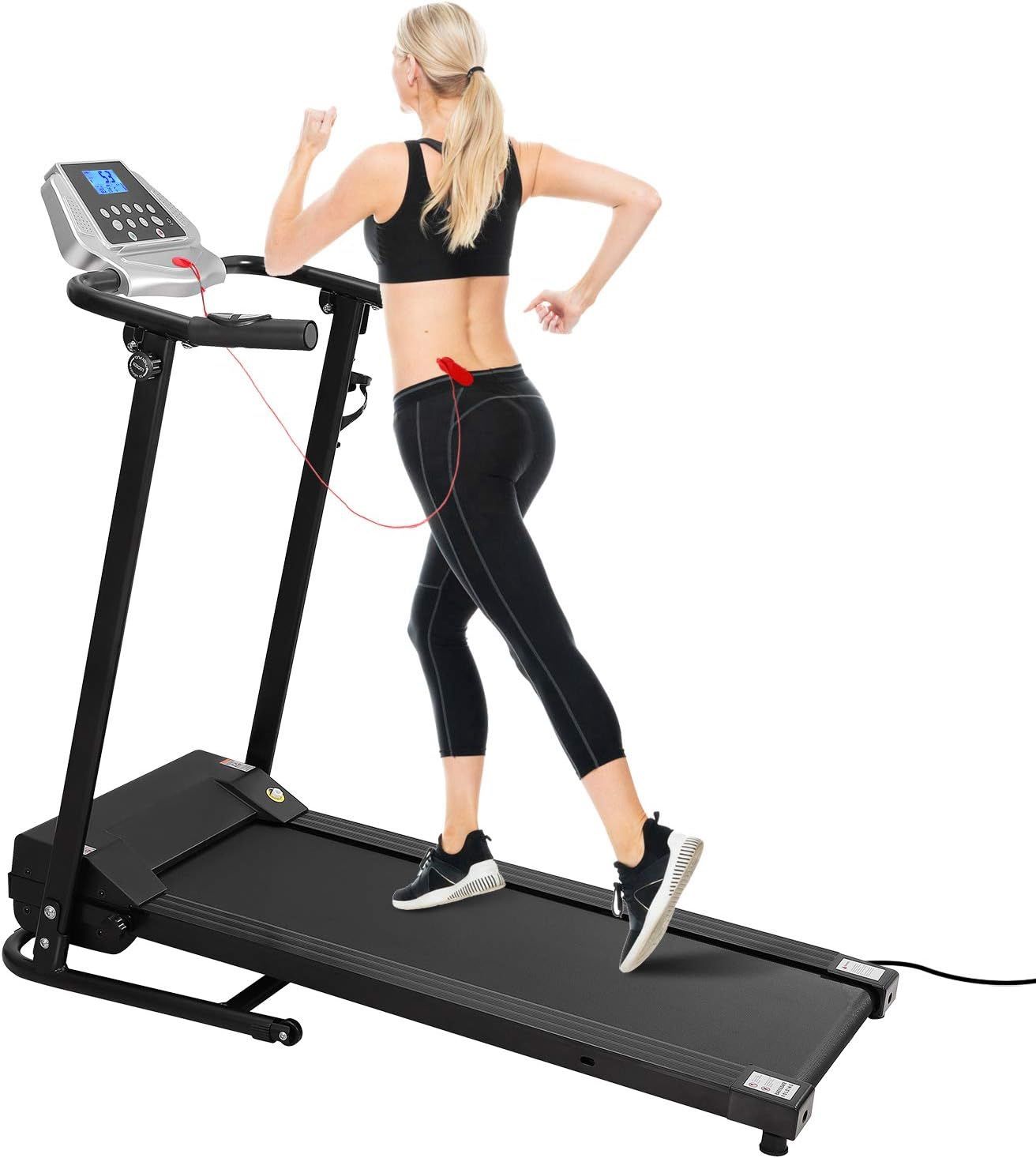 Treadmill small 6-speed folding, easy to move and store I think maximum 150 pounds