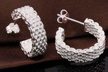 Silver hoop earrings