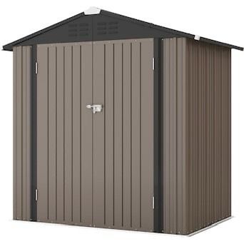 🔥Brand new in Box 🔥Outdoor Storage Shed, Tool Shed with Sloping Roof and Lockable Door for Backyard Garden Patio Lawn(Brown) 💰150$