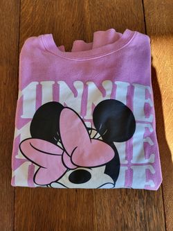 🎀 Disney Minnie Mouse Pink Fleece Sweatshirt – Women's Medium 🎀