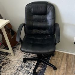 Black Leather Rolling chair.