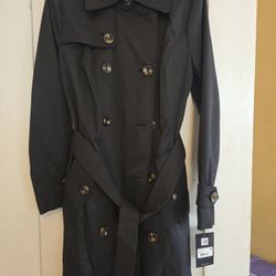 NEW London Fog Black Trench Coat – Women’s Small (Retail $190) $100.00 obo