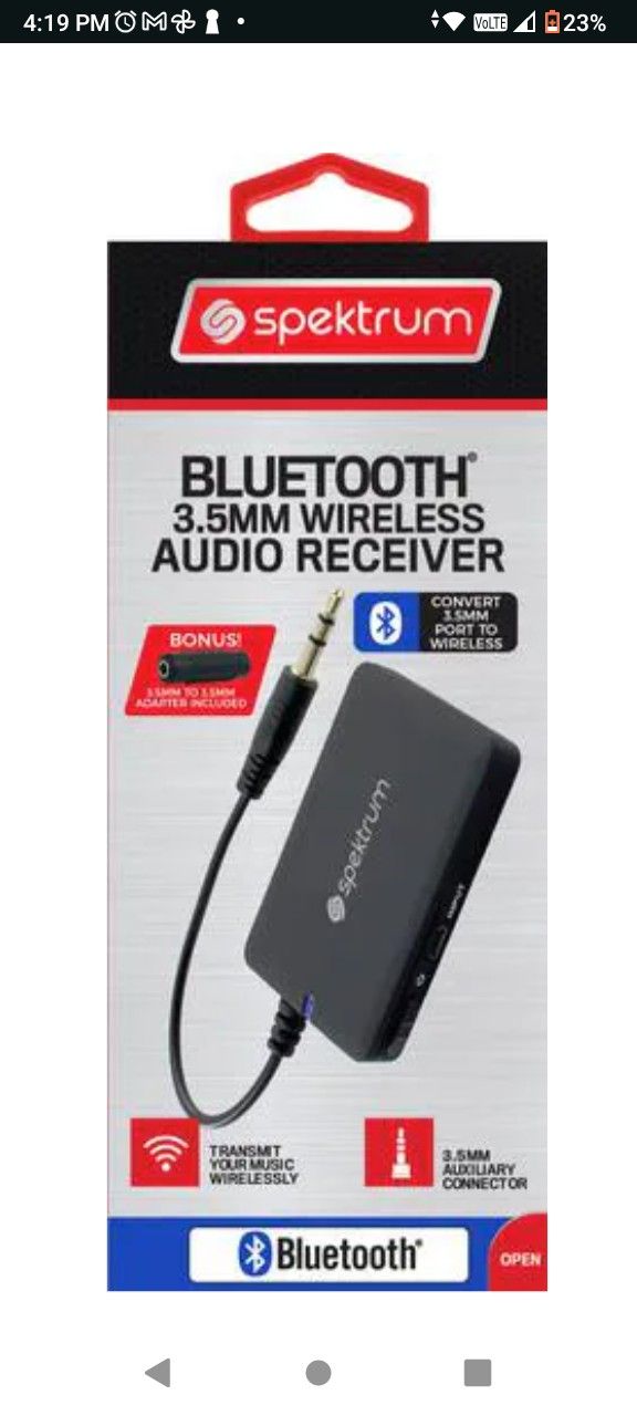BLUETOOTH 3.5MM WIRELESS AUDIO RECEIVER - 33% OFF - $15$ - INGLEWOOD
