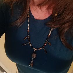 Semi Precious Stone Necklace, Hand Crafted 