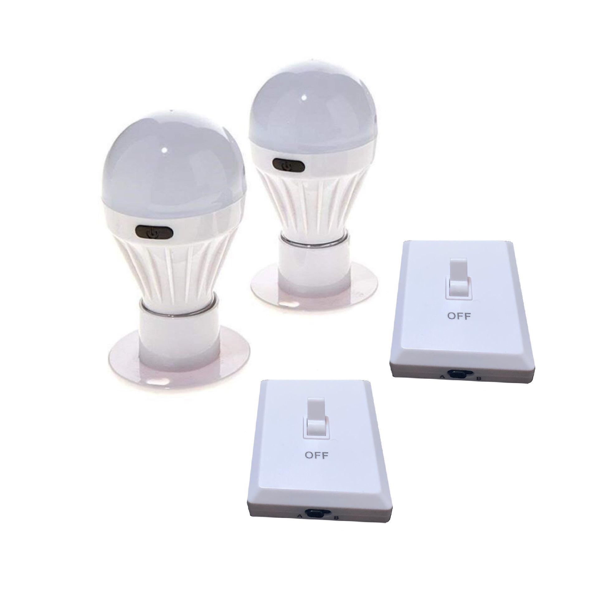 2 - Battery Operated Wireless LED Light Bulb, Night Lights, COB LED Cordless Light Switch