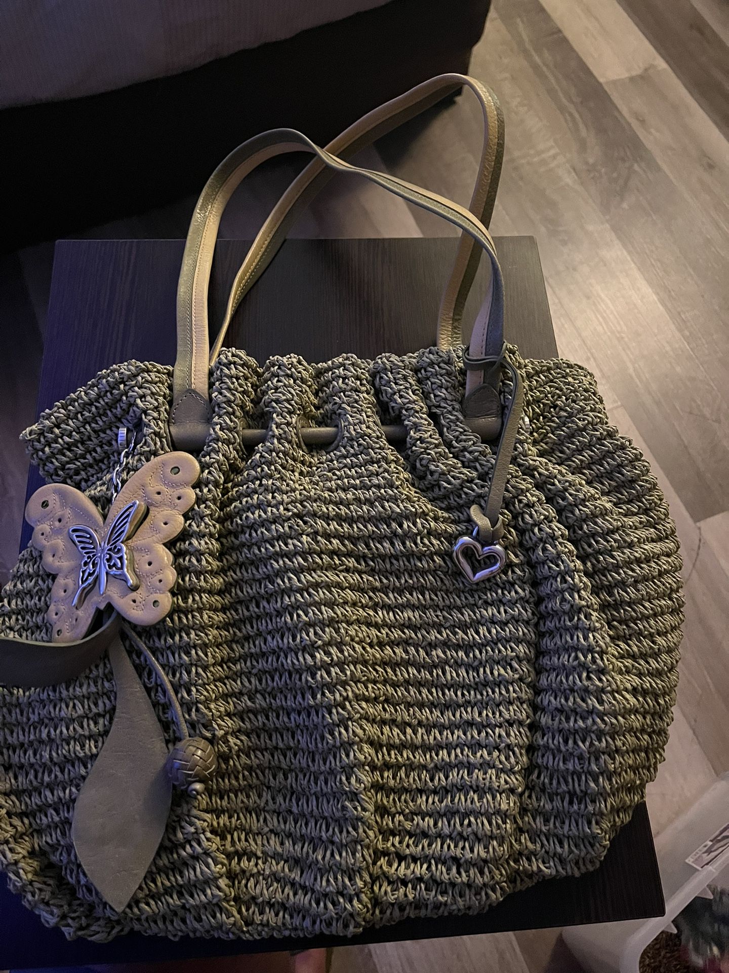 Brighton Green Straw Bag