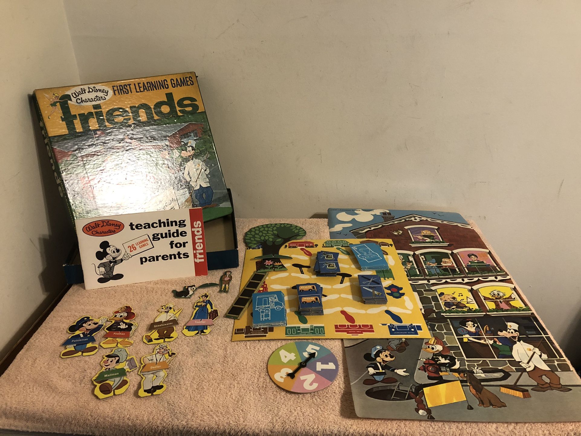 Vintage 1969 Walt Disney Characters First Learning Games Friends #13051 Complete
