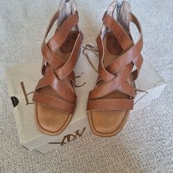 b.o.c. Brown Strappy Sandals with Flat Sole