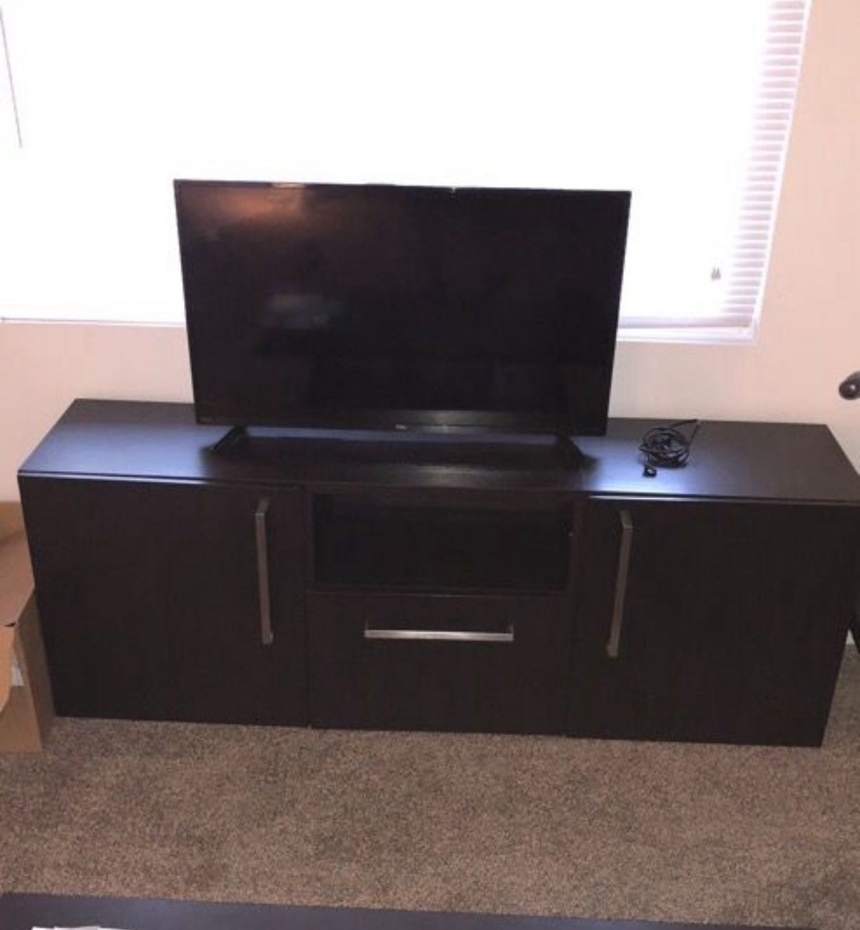 Modern Black TV Stand / Media Console with Storage IKEA besta