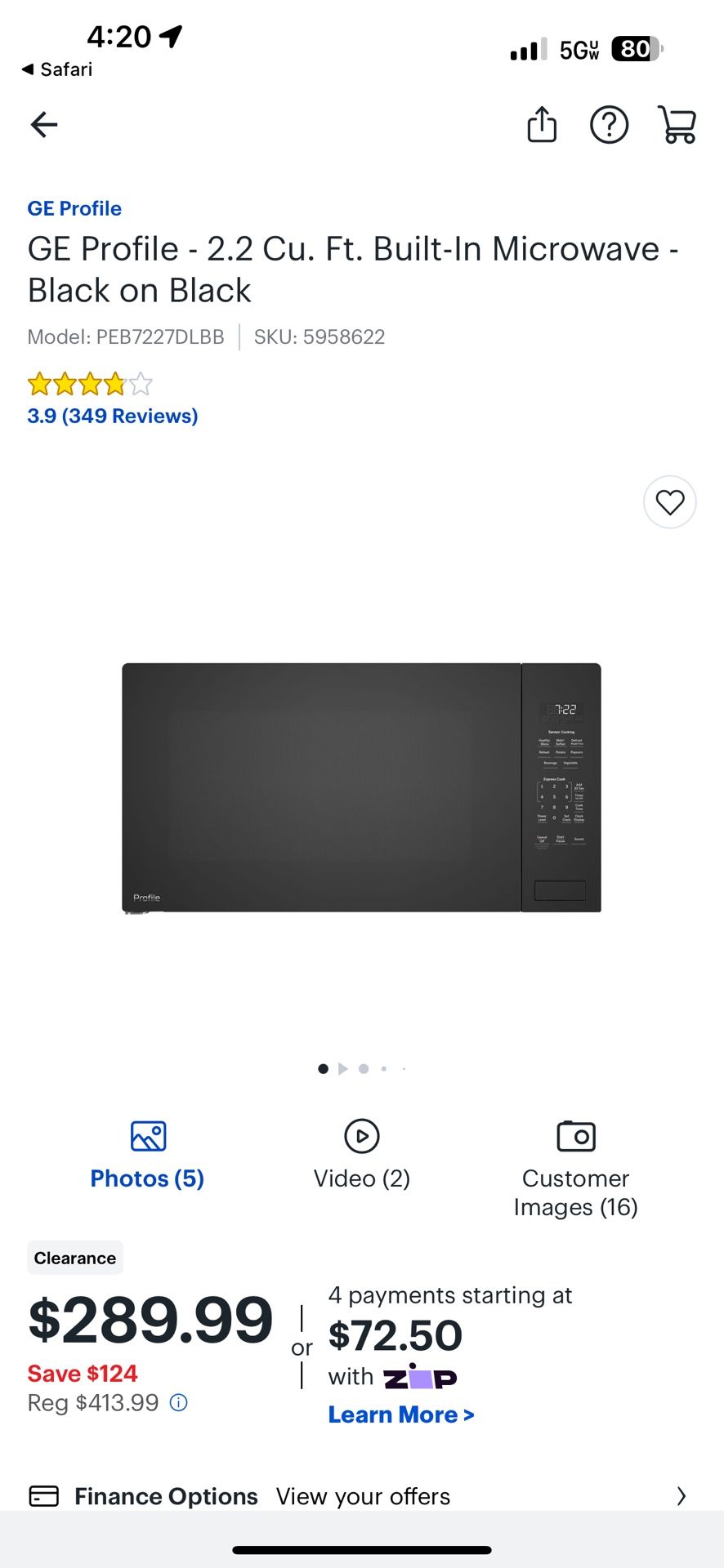GE microwave (NEW)