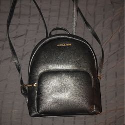 Michael Kors Black Leather Backpack 
