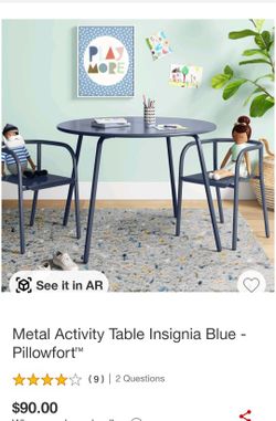 Metal Activity Table and 2 chairs Insignia Blue 