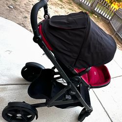 Britax be ready single or double stroller red jogger stroller