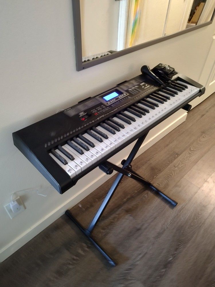 MUSTAR Piano Keyboard - 61 Key Learning Keyboard Piano w Light Up Keys, Piano Keyboard for Beginners, Stand, Pedal, Headphones/Microphone, USB Midi