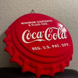 Coca-Cola Cap Tin Sign