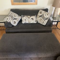 Love Seat with Automan, Two End Tables,  and Lamp