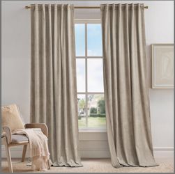 Taupe Velvet Blackout Curtains 
