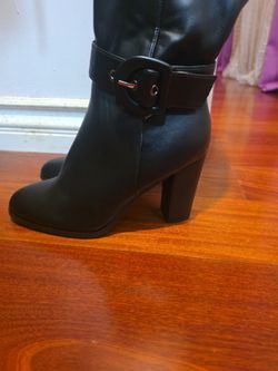 Black thigh high boots