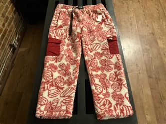 One Good For Luck Sherpa Fleece Pants - Red/Cream - 2XL