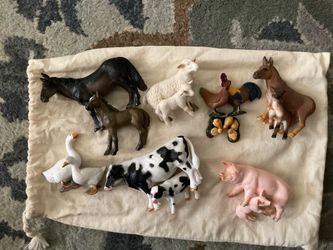 Toy farm animal figurines
