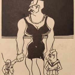 Postcard Satirical Comic On WWII Relations