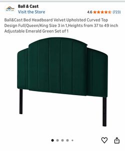 Velvet Upholstered Curved Headboard (3-in-1 size!)