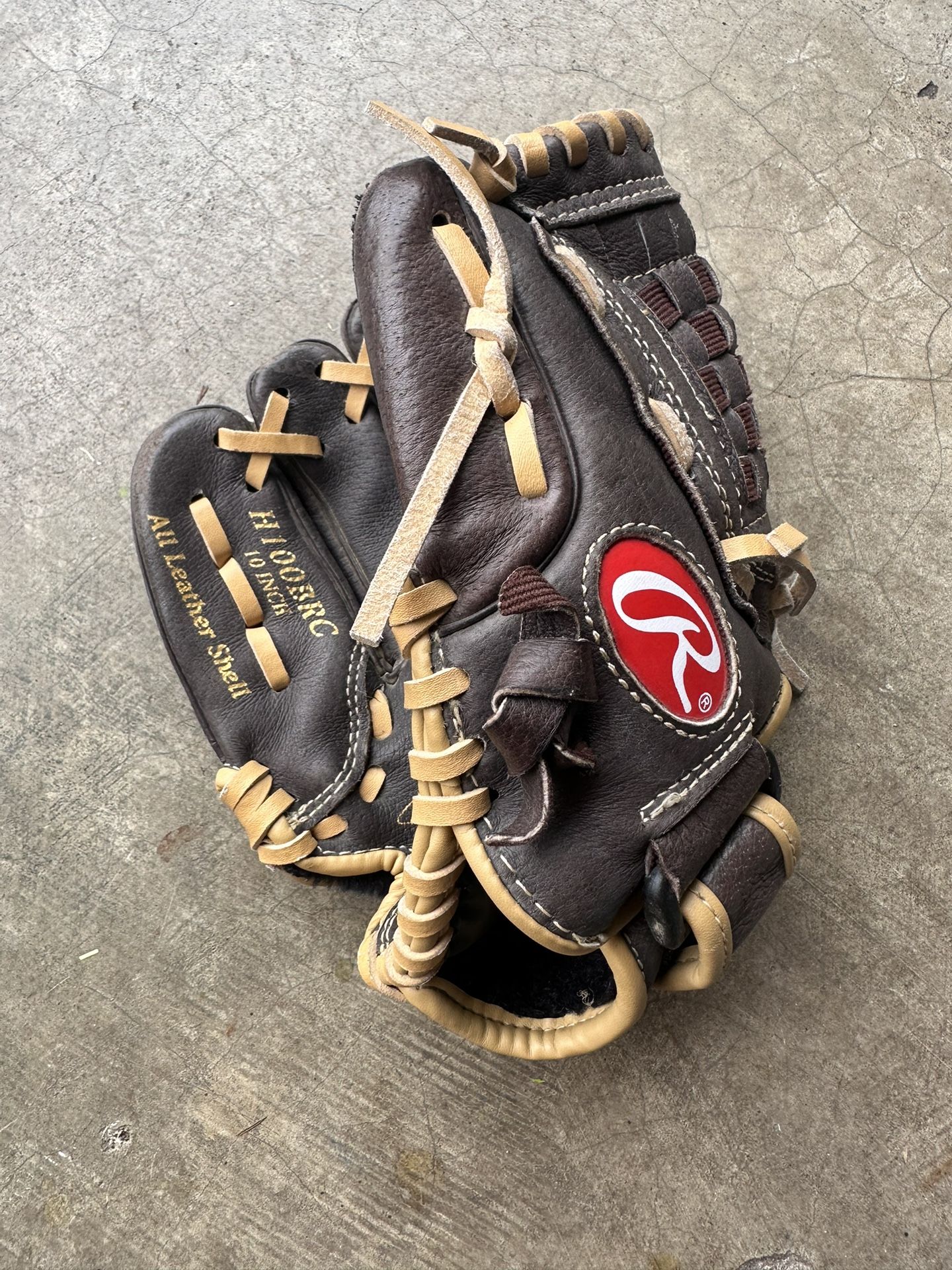 Rawlings Youth Left Handed Leather Baseball Glove