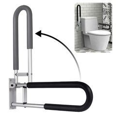 Handicap Grab Bars Rails 23.6 Inch Toilet Handrails Bathroom Safety Bar Hand Support Rail Handicapped Handrail Accessories