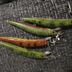 Hand Painted Fishing Lure Keychains