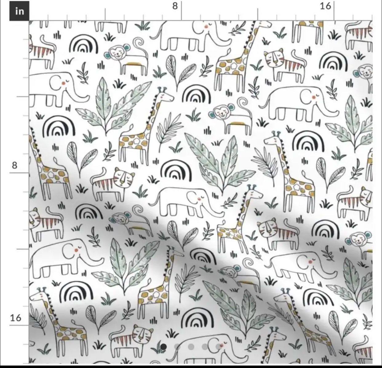 New Nursery Sleepy animal Print Fabric