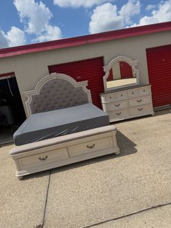 Good bed and cabinet available