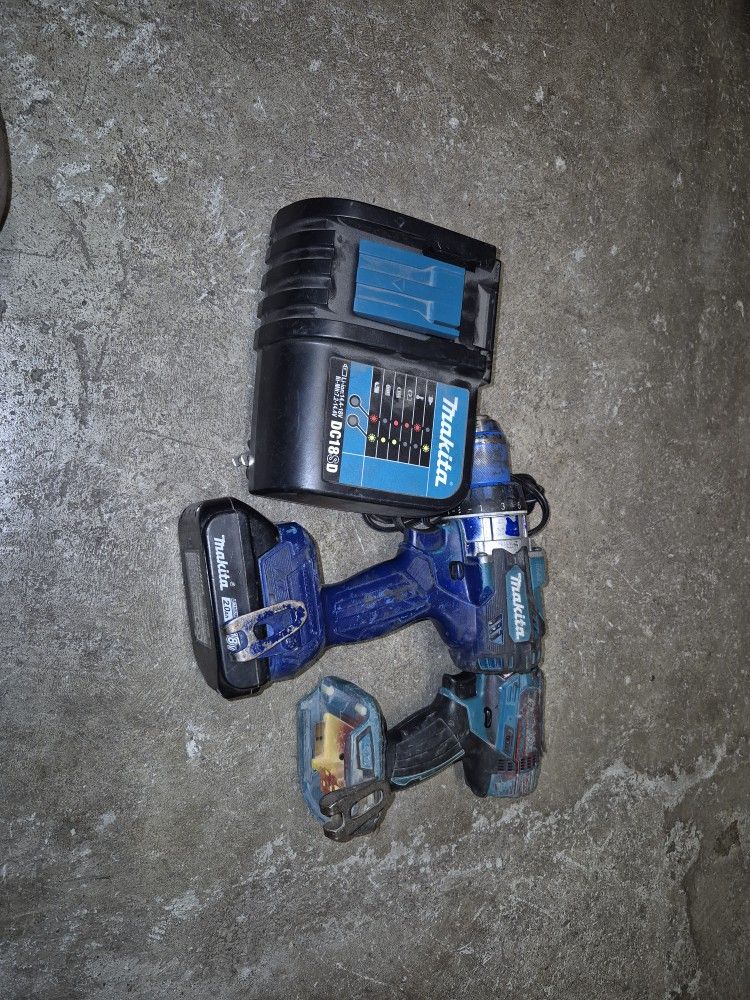 18 Volts Impact And Rotor Hammer Drill For Sale Works Strong Battery And Charger Include 
