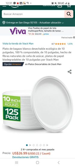 Platos De Cartón Pkt 125 Platos $$$$10.00